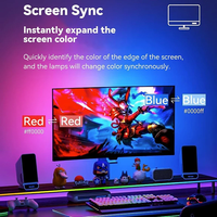 Smart Gaming Computer Monitor Pantalla SYNC Tira de luz PC Retroiluminación RGBIC Lámpara de neón con control de software Music SYNC Selector de color