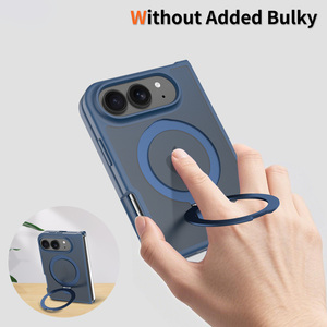 Étui de téléphone magnétique bleu soyeux et lisse de qualité supérieure pour <span class=keywords><strong>iPhone</strong></span> 18 Fold avec 120 [unités/points/points de référence] °   Support de raquette avec logo personnalisé et emballage à motif - Product Image 4