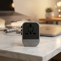Adaptateur de voyage multi-pays 3 en 1, double port, pliable, convertisseur universel compact, charge USB partout