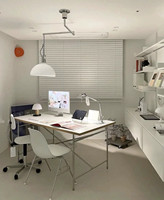 Bureau d'ordinateur en bois de style Bauhaus moderne du milieu du siècle, table de travail pour la maison, bureau ou salle à manger, personnalisable