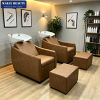Fauteuil de lavage de luxe marron pour salon de coiffure, mobilier de salon, bac à shampoing