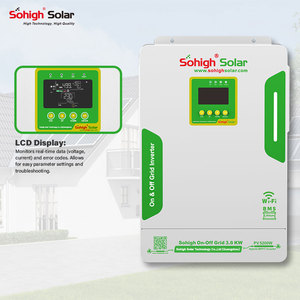 Onduleur hybride MPPT <span class=keywords><strong>Sohigh</strong></span> Solar 3.6KVA pour système résidentiel connecté au réseau, onde sinusoïdale pure, sortie unique, efficacité >95%, 208-240VAC - Product Image 2