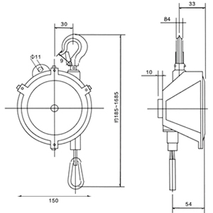 Support d'outils rétractable avec câble de 1,35 m, capacité 3-5 kg, outils d'assemblage industriels, équilibrage par ressort - Product Image 3