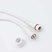 Câble d'extension étanche IP67 à 3 broches conforme RoHS, connecteurs LED extérieurs, isolation PVC, conducteur en cuivre M12 300V, OEM ODM