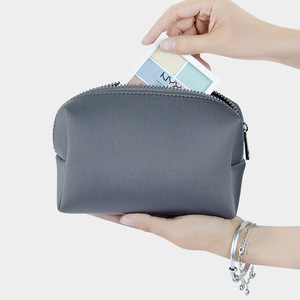Portable Solid Color Cosmetic Bag Toiletry <b>Makeup</b> <b>Storage</b> Bag Neoprene Travel <b>Makeup</b> Pouch with Zipper - Product Image 1