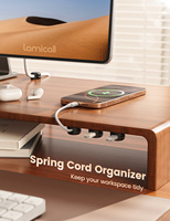 Lamicall STRK05 Nouveau design Organisateur de câbles 6 pièces Pinces à ressort pour gestion des fils Support de câbles pour PC, bureau, table de chevet Tendance