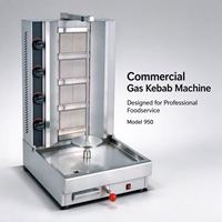 Machine à kebab au gaz commerciale modèle 950, 4 brûleurs, rotation automatique, gril vertical pour shawarma, pour les magasins de kebab