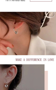 Boucles d'oreilles créoles en acier inoxydable 316L hypoallergéniques, style minimaliste coréen Dongdaemun INS, bijoux pour femmes - Product Image 3