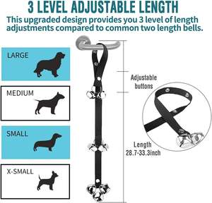 कारखाने थोक कुत्ते दरवाजे प्रीमियम गुणवत्ता प्रशिक्षण पोटी महान कुत्ते 7 घंटियाँ समायोज्य दरवाजे घंटी-पोटी प्रशिक्षण घंटी - Product Image 4