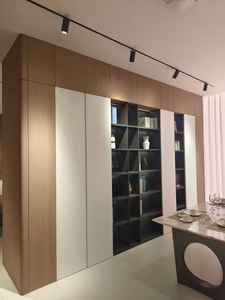 Meuble de rangement mural complet sur mesure pour toute la maison, avec panneau bicolore, grille <span class=keywords><strong>d</strong></span>'affichage ouverte et armoire fermée - Product Image 3