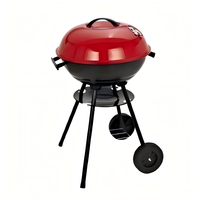 Barbecue au charbon de bois portable en forme de pomme, avec revêtement en poudre, avec couvercle, pour le camping en plein air et la cuisine en arrière-cour
