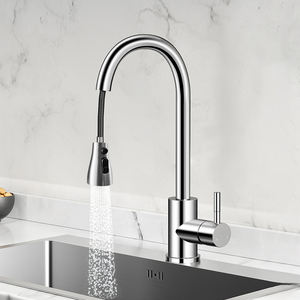 Robinet de <span class=keywords><strong>cuisine</strong></span> en acier inoxydable 304, finition brossée, extractible, multifonction, <span class=keywords><strong>mitigeur</strong></span> chaud/froid - Product Image 1