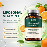 Capsules végétales de vitamine C liposomale OEM, 120 unités, complément alimentaire, étiquette privée personnalisée, approvisionnement en gros