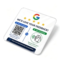 Autocollant NFC préprogrammé pour avis Google, en acrylique, avec code QR, adhésif, étanche, anti-poussière, pour signalisation de demande client sur comptoir/table