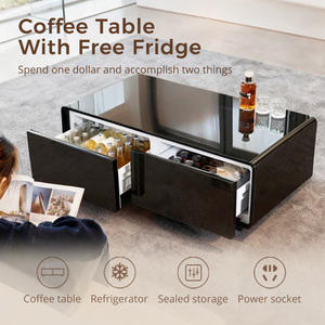 Primst <b>Fridge</b> Coffee Table 135l Tb135 Multifunction Living Room with Cooling Storage Tb135 1. 135l Large Capacity Dual Drawer - Product Image 4