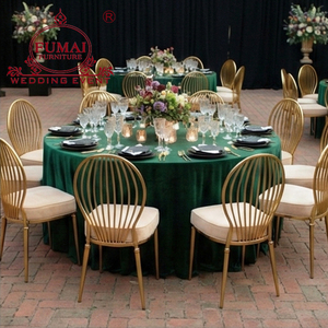 Chaise de salle à manger moderne en acier inoxydable doré pour cérémonie de mariage et réception - Product Image 2