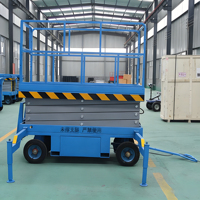 Plateforme élévatrice mobile à ciseaux électrique hydraulique 6-10M 500kg en acier haute résistance avec stabilisateurs et hauteur réglable