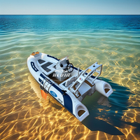 Bateau de pêche ponton gonflable certifié CE de 10 pieds avec ensemble combiné de moteur pour le style sportif d'aviron de lac
