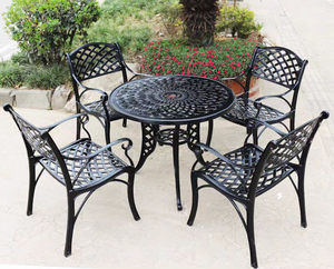 बालकनी धातु गार्डन तालिका सेट आउटडोर उद्यान फर्नीचर कास्ट प्राचीन एल्यूमीनियम आउटडोर आँगन मेज और कुर्सी - Product Image 3