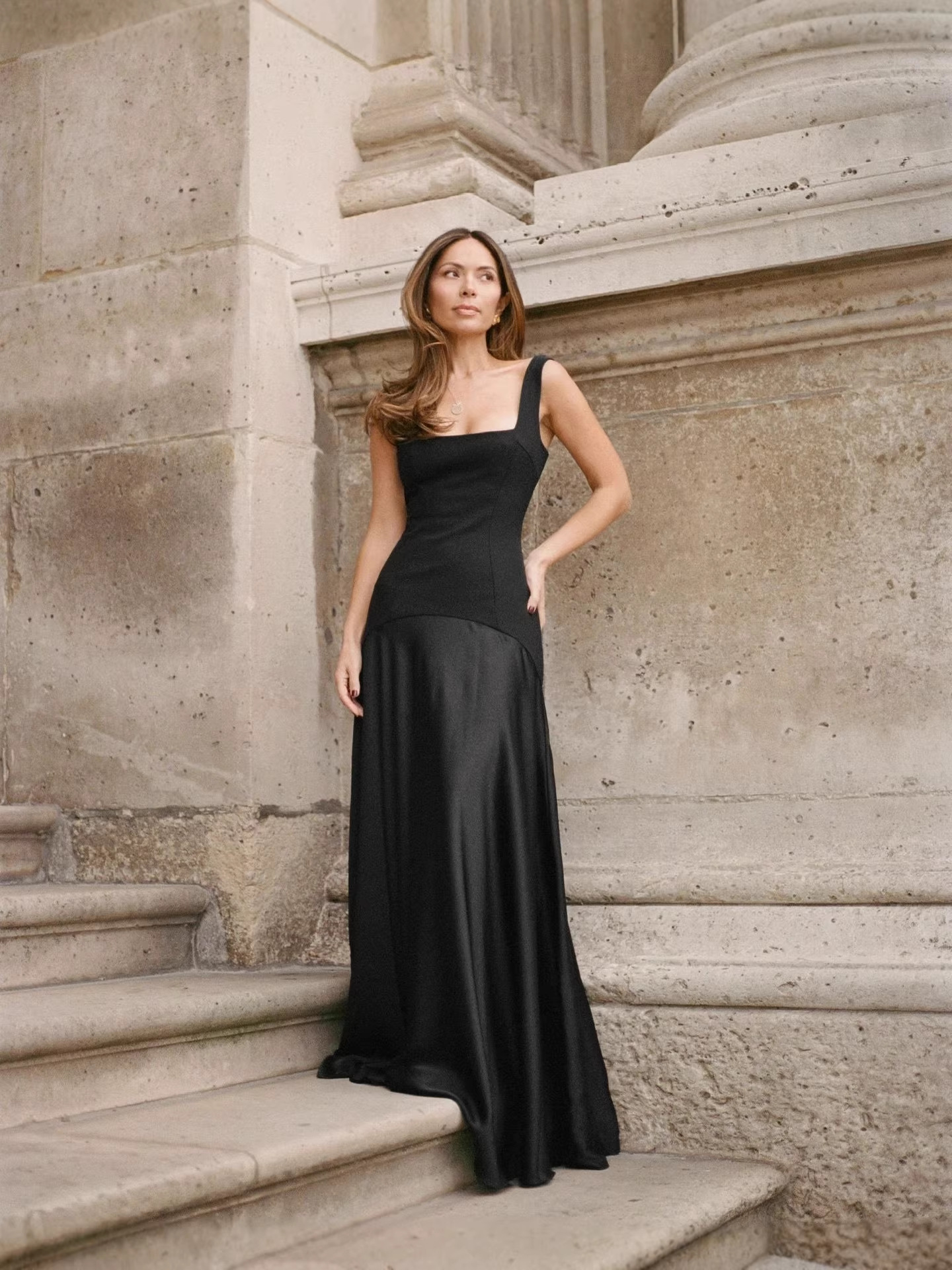 Spaghetti Strap Dress - Black Maxi Dress Elegant & Sexy