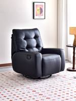 Canapé inclinable pivotant en cuir véritable fait main, avec cadre en bois moderne et artistique, pour salon