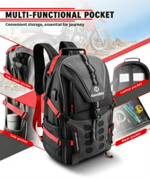 Sac à dos de moto avec support de casque et filet de rangement, grande capacité 35L, en tissu Oxford, sac de voyage, OEM ODM