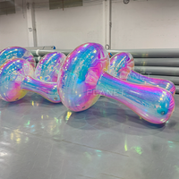 Champignon de miroir gonflable en PVC irisé géant de haute qualité pour la décoration de scène et les affichages d'événements de fête