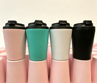 Vente en gros de gobelets à café en acier inoxydable à double paroi isolés sous vide de 12 oz avec couvercle anti-fuite, tasse de voyage réutilisable pour le bureau