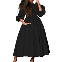 D491 # dernière conception robes élégantes femmes décontracté col rond trois quarts manches enveloppement taille mince a-ligne dames robes de bureau