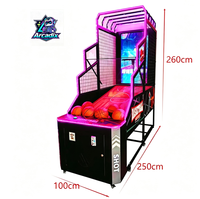 Machine de jeu d'arcade de basketball de rue commerciale pliable à monnayeur, avec affichage LED de scores en japonais et anglais, garantie 1 an, pour adultes