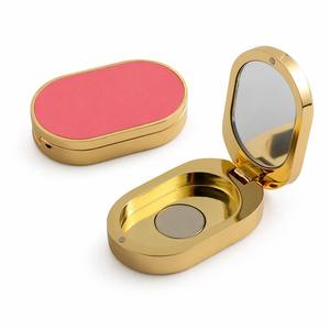 Caja de Perfume Creativa Hecha a Mano con Tapa Abatible de Aleación de Zinc, Estuche Vacío Personalizable, Divisores para Lápiz Labial, Colorete, Bálsamo Labial y Sombra de Ojos - Product Image 1