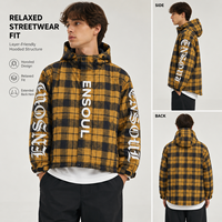 Veste à capuche zippée sur mesure en flanelle épaisse à carreaux écossais pour homme, avec patte de boutonnage recouverte, chemise d'extérieur imprimée, fabricant OEM/ODM