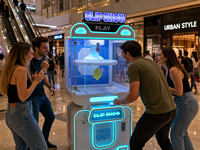 Machine à prix avec jeu de crochets rotatifs et panneau LED en nid d'abeille pour centre d'arcade