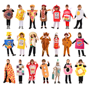 Nuevo Halloween Pizza <span class=keywords><strong>Hot</strong></span> Dog Hamburger Chees Eggs Cosplay Disfraz de actuación alimentaria <span class=keywords><strong>con</strong></span> mallas para el festival escolar - Product Image 1