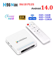 H96 MAX H618 PLUS Android 14 Smart TV Box Allwinner H618 2.4G&5G Wifi6 4K HD 4G 128G 32G Control Remoto por Voz Reproductor Multimedia