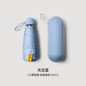 Parapluie de poche pliable 5 sections personnalisé avec logo imprimé, promotionnel, pas cher, en gros, parapluies de marque publicitaires - Product Image 5