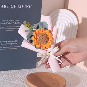 <strong>Handmade</strong> Wool <strong>Crochet</strong> Sunflower Bouquet Hot Sale Office Decoration and Teacher's Day Gift <strong>Knitted</strong> Artificial <strong>Flowers</strong> - Product Image 5