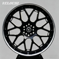 Rines Forjados de Dos Piezas con Acabado Negro Pulido y Borde Profundo de 18-24 Pulgadas de Alta Calidad Personalizados por VLC para Toyota, Honda, Mazda, Tesla, Porsche