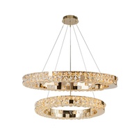 Plafonnier or de luxe Suspension d'hôtel Décoration de plafond de salle à manger Lampes de restaurant Décoration intérieure Lustres en cristal de luxe
