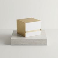 Boîte à bougie de luxe rigide et plate personnalisée avec couvercle magnétique doré en carton sérigraphié pour emballage cadeau
