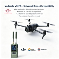 Détecteur de drones Vodasafe VS-F8 à micrologiciel évolutif et compatible avec l'avenir, dispositif de détection de signal de drone extensible avec mise à jour par câble magnétique