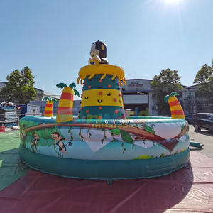 Divertidos juegos inflables interactivos de carnaval con temática de monos, juegos de pared de escalada inflables para eventos al aire libre. - Product Image 2