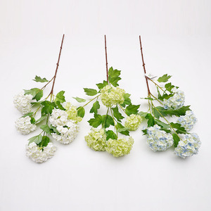 LO-923 Venta al por mayor de <span class=keywords><strong>flores</strong></span> <span class=keywords><strong>artificiales</strong></span> de hortensias de bolas de nieve impresas en 3D, ramo de 5 cabezas y 85 cm, para decoración del hogar y eventos, <span class=keywords><strong>flores</strong></span> <span class=keywords><strong>artificiales</strong></span>. - Product Image 5