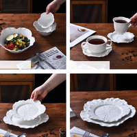 Ensemble d'assiettes et de bols en céramique blanche écologique, résistant aux rayures, facile à nettoyer, compatible four, congélateur, lave-vaisselle, micro-ondes, pour restaurant
