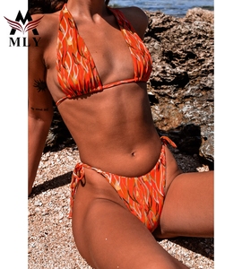 MLY OEM Manufacturer <strong>Latex</strong> <strong>Swimsuit</strong> Custom Digital Print Bikini Recycled <strong>Swimsuit</strong> Women High Cut Swimwear - Product Image 1