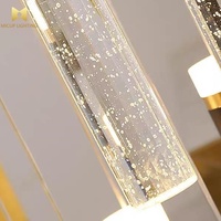 Lustre d'escalier en colimaçon en cristal de luxe moderne suspension minimaliste pour Loft Appartement Villa Salon Duplex Long