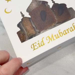 Boda Blanco Degradable Cupcake China Slice Plegable 10 Pulgadas Cajas de pastel transparente - Product Image 4