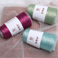 Metallic Thread Silver Yarn for Crochet Bags Fashion Fancy Yarn DIY Hand Knitting Thin Matching Yarn
