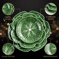 Assiettes de présentation en porcelaine tendre verte motif chou pour mariage, assiette plate en céramique en forme de fleur