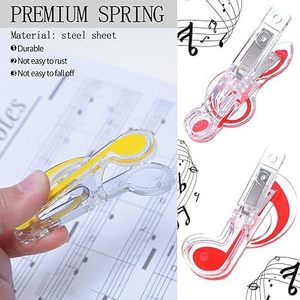 Colored Acrylic Music Score Clips For Piano Guitar Sheet Music Holder <b>Instrument</b> Accessory Set Of 10 Transparent Musical Note - Product Image 3